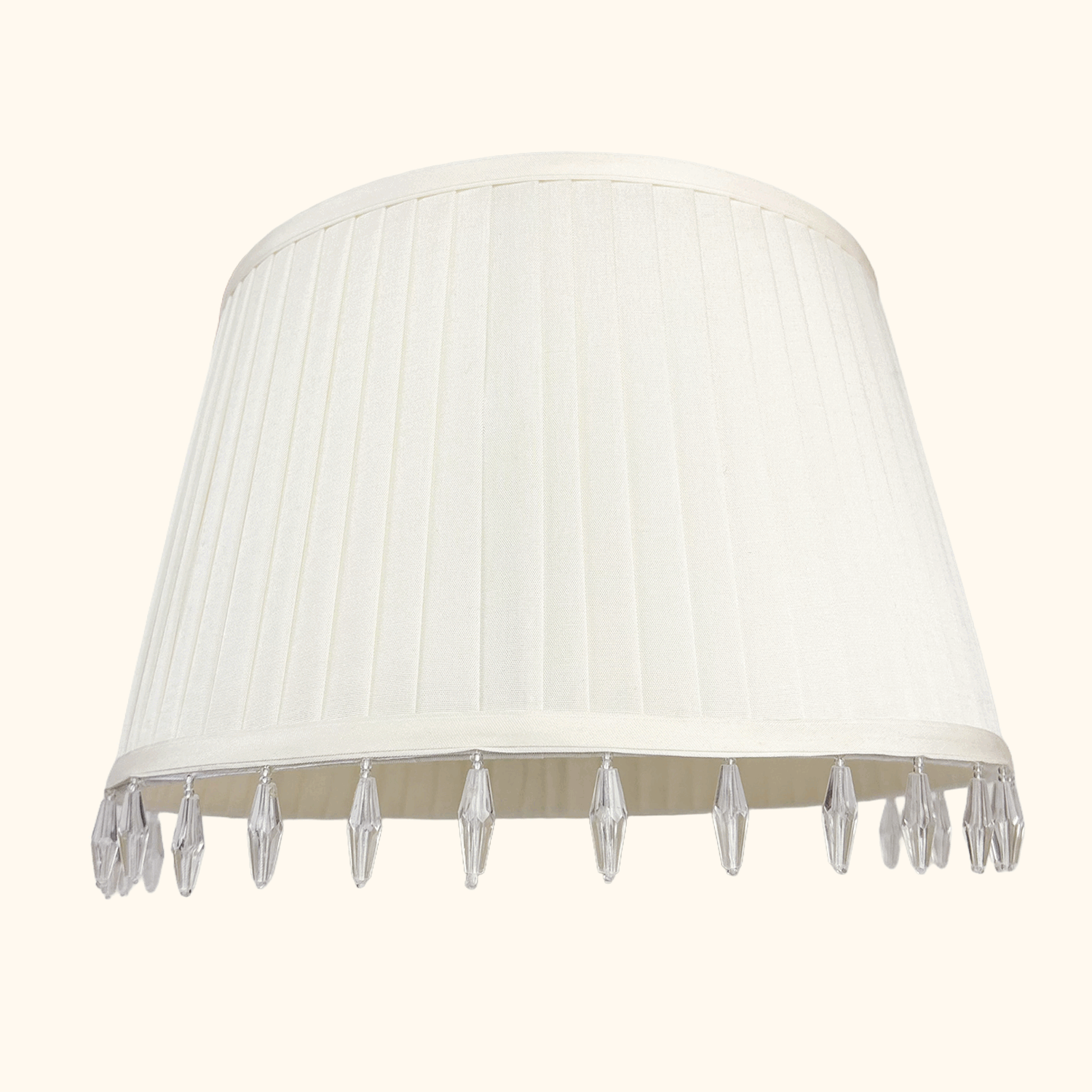 Laura Ashley Cream Satin Beaded Drum Lampshade
