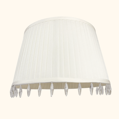 Laura Ashley Cream Satin Beaded Drum Lampshade