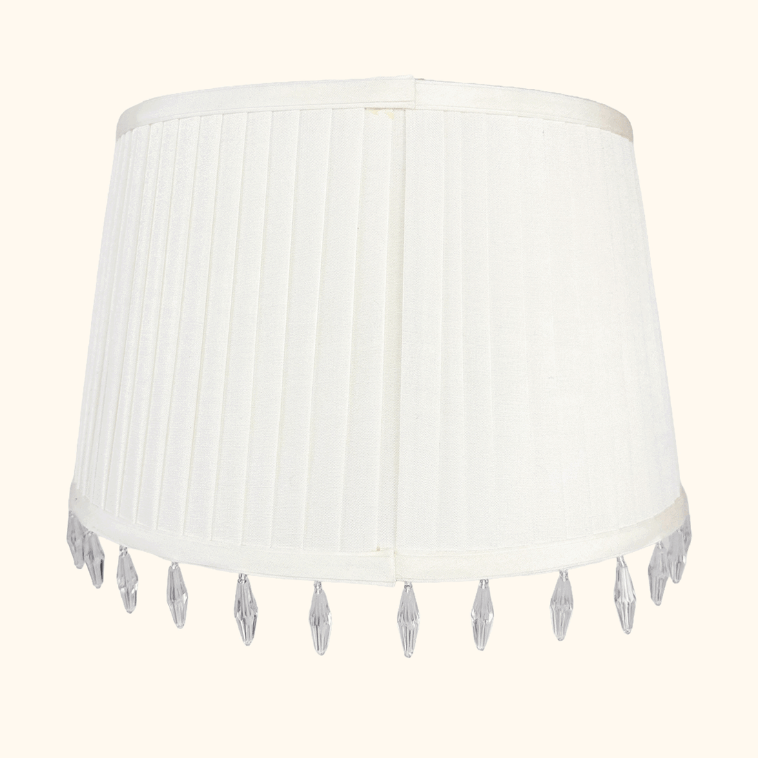 Laura Ashley Cream Satin Beaded Drum Lampshade