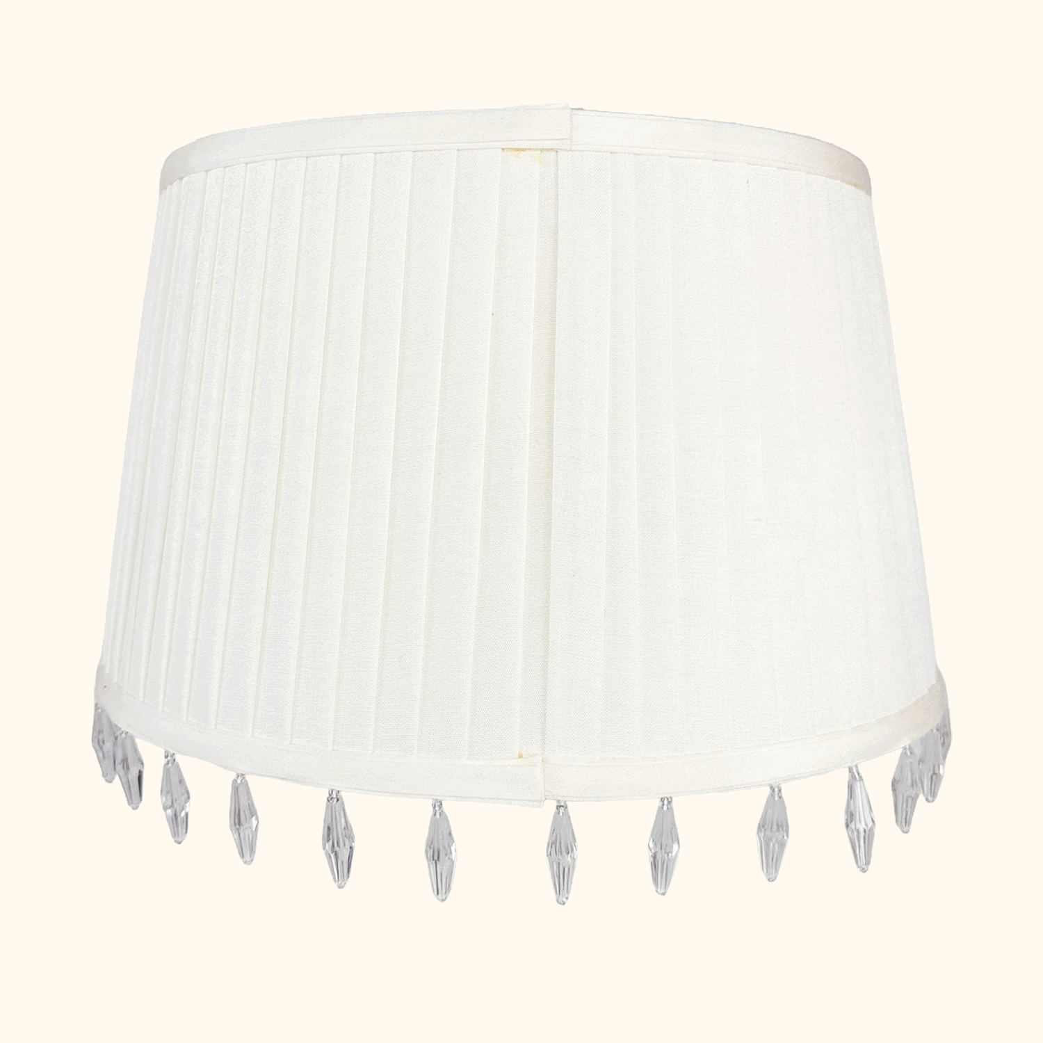 Laura Ashley Cream Satin Beaded Drum Lampshade