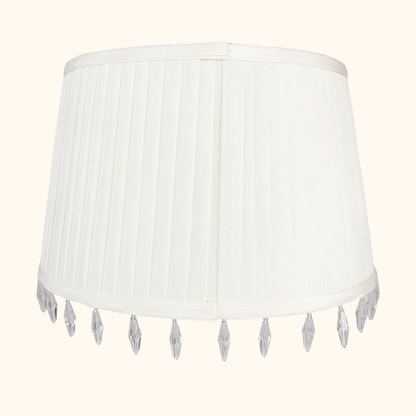 Laura Ashley Cream Satin Beaded Drum Lampshade