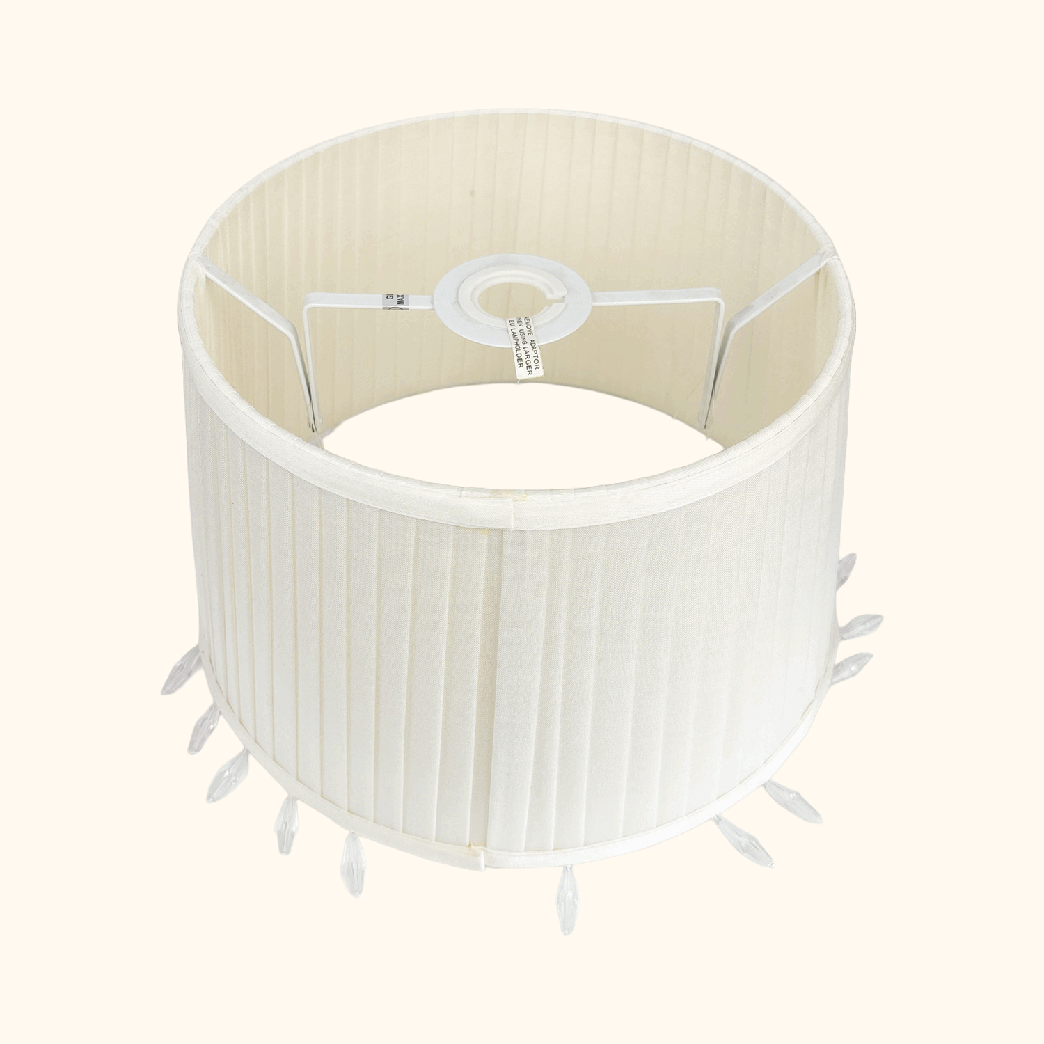 Laura Ashley Cream Satin Beaded Drum Lampshade