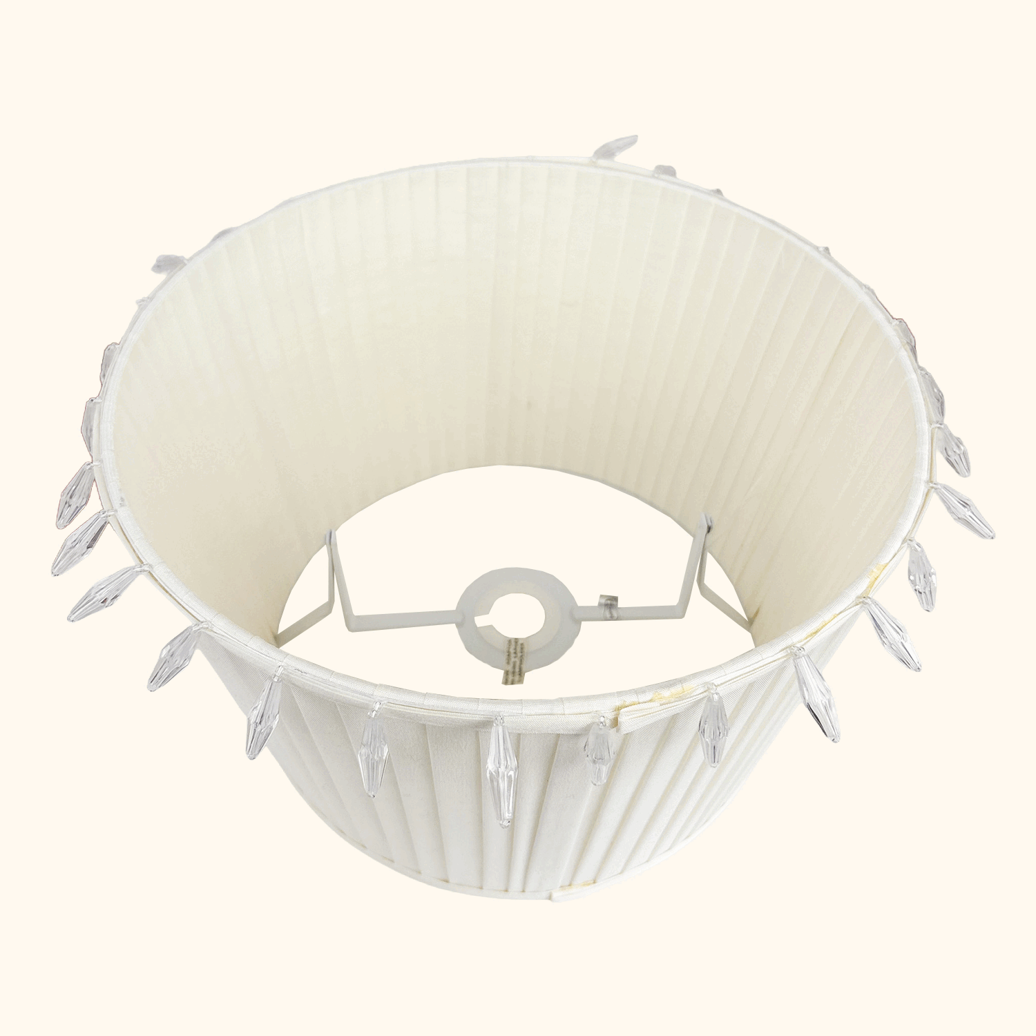 Laura Ashley Cream Satin Beaded Drum Lampshade