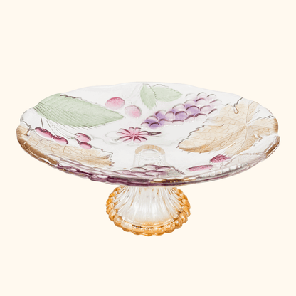 SOGA Japan Coloured Glass Fruit Pedestal Cake Stand
