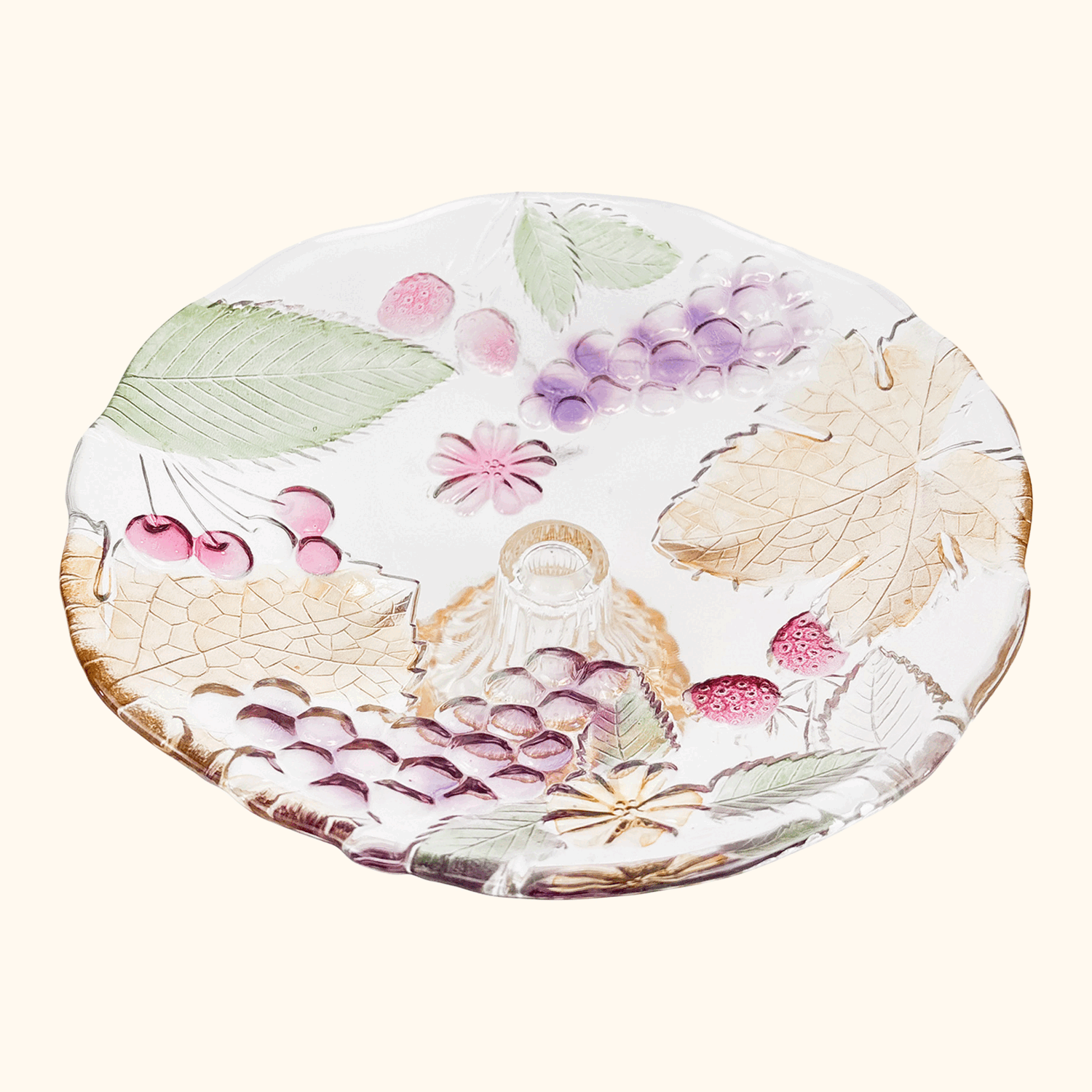 SOGA Japan Coloured Glass Fruit Pedestal Cake Stand