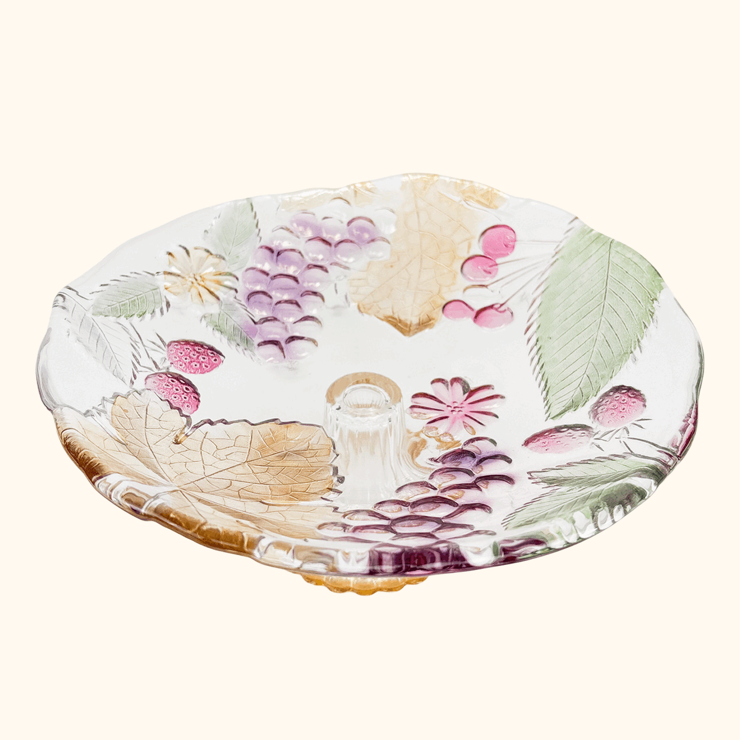 SOGA Japan Coloured Glass Fruit Pedestal Cake Stand