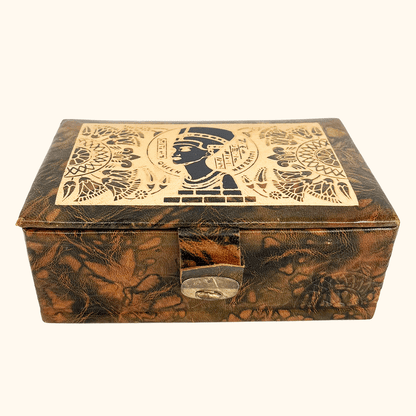 Egyptian Camel Leather Jewellery Box