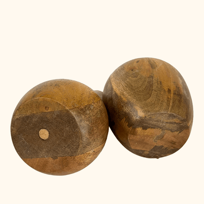 Mid Century Hand Turned Wood Fruit Ornaments