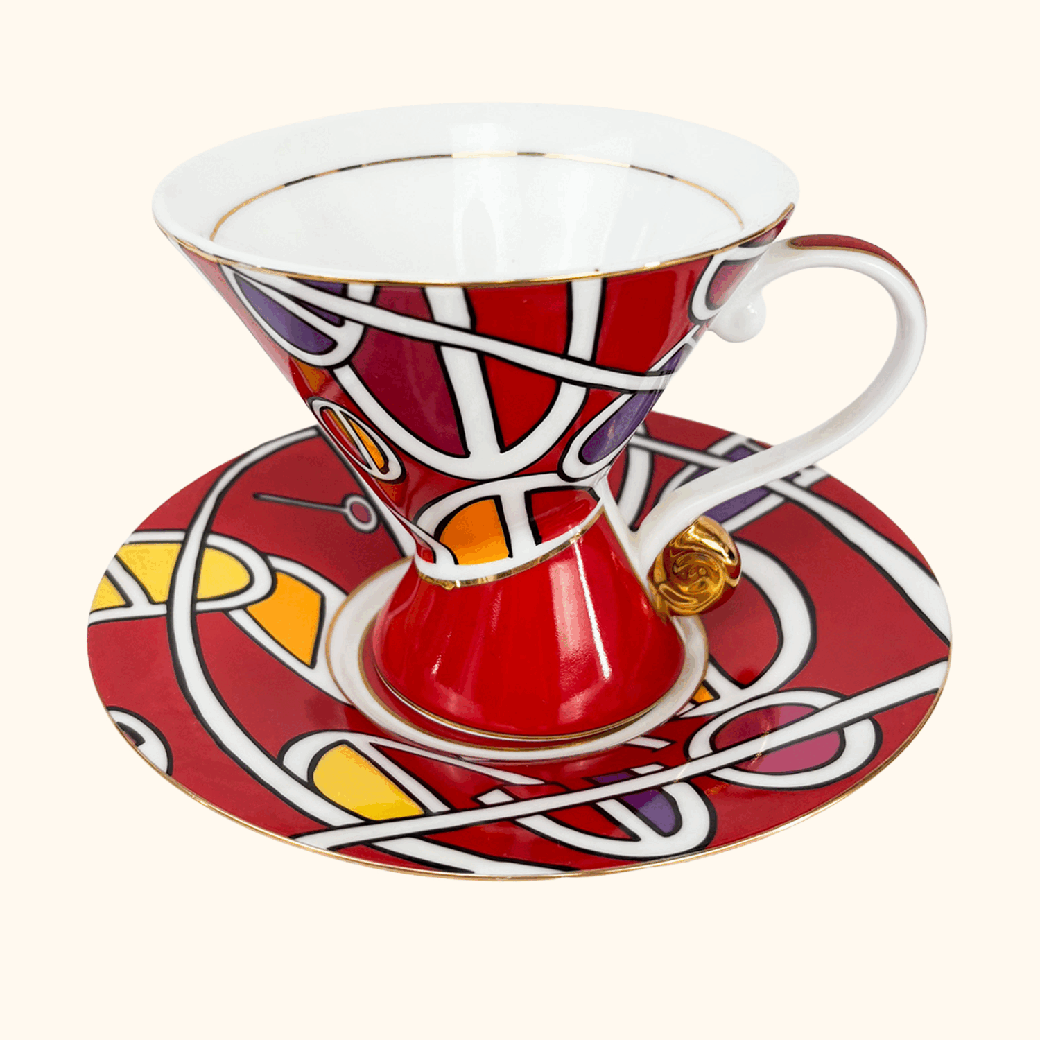 Leonardo Collection Art Deco Cup and Saucer Set