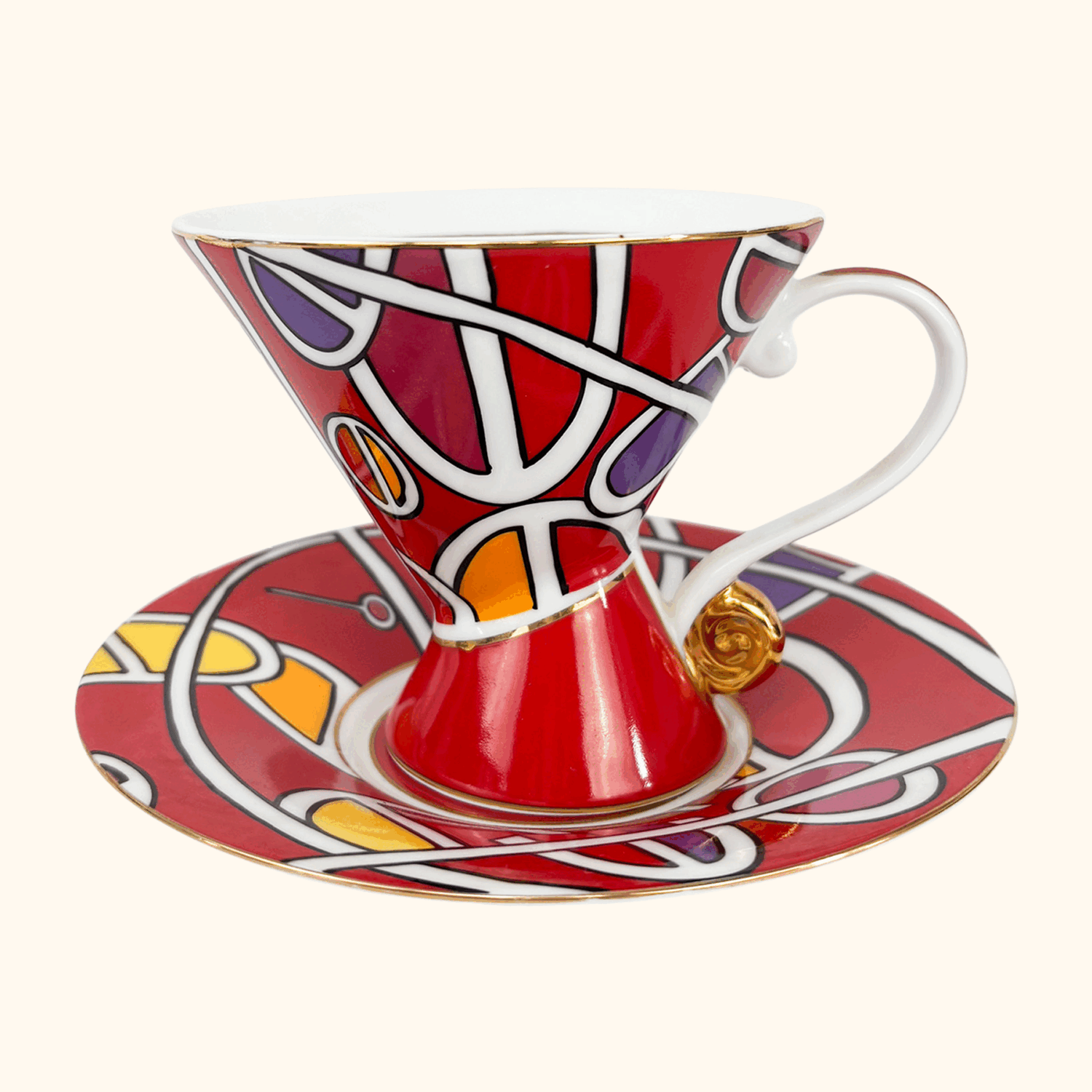 Leonardo Collection Art Deco Cup and Saucer Set