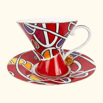 Leonardo Collection Art Deco Cup and Saucer Set