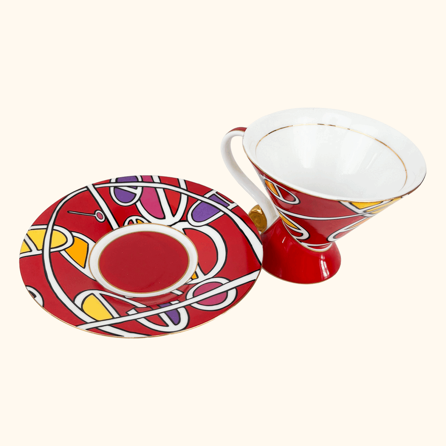 Leonardo Collection Art Deco Cup and Saucer Set