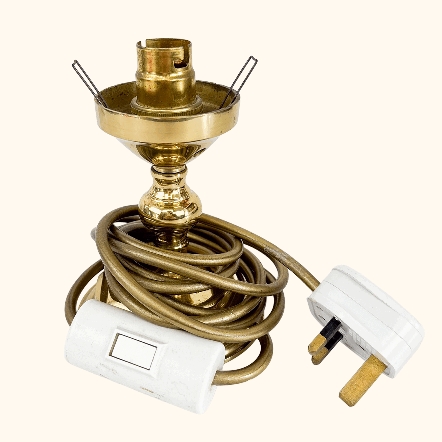 Small Brass Candlestick Style Lamp Base