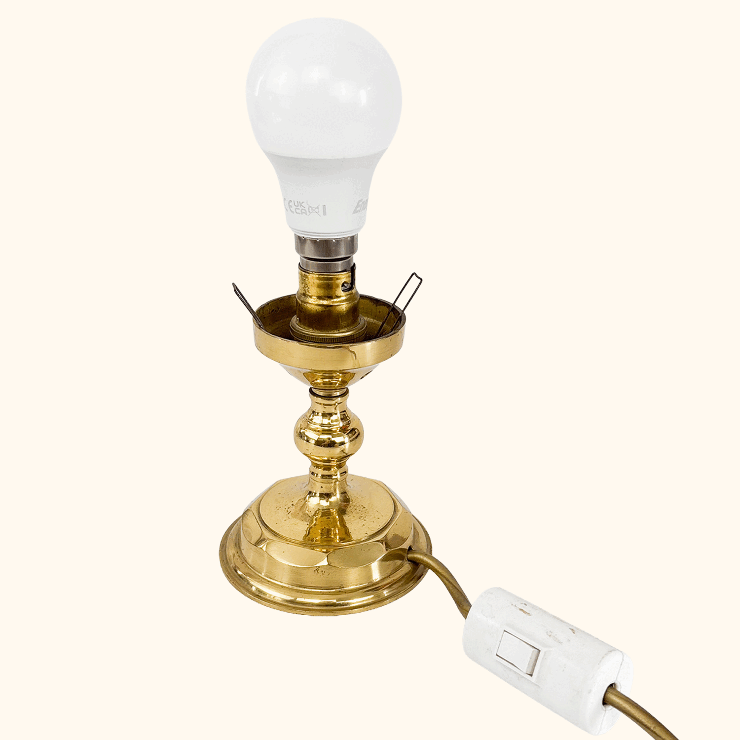 Small Brass Candlestick Style Lamp Base