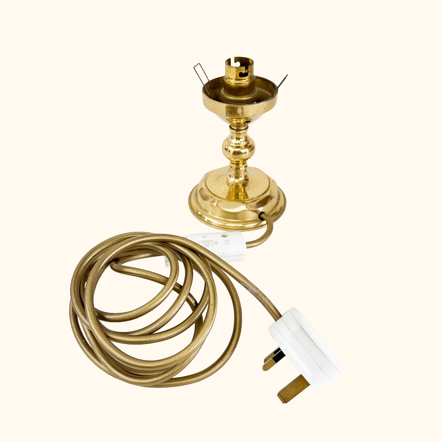 Small Brass Candlestick Style Lamp Base
