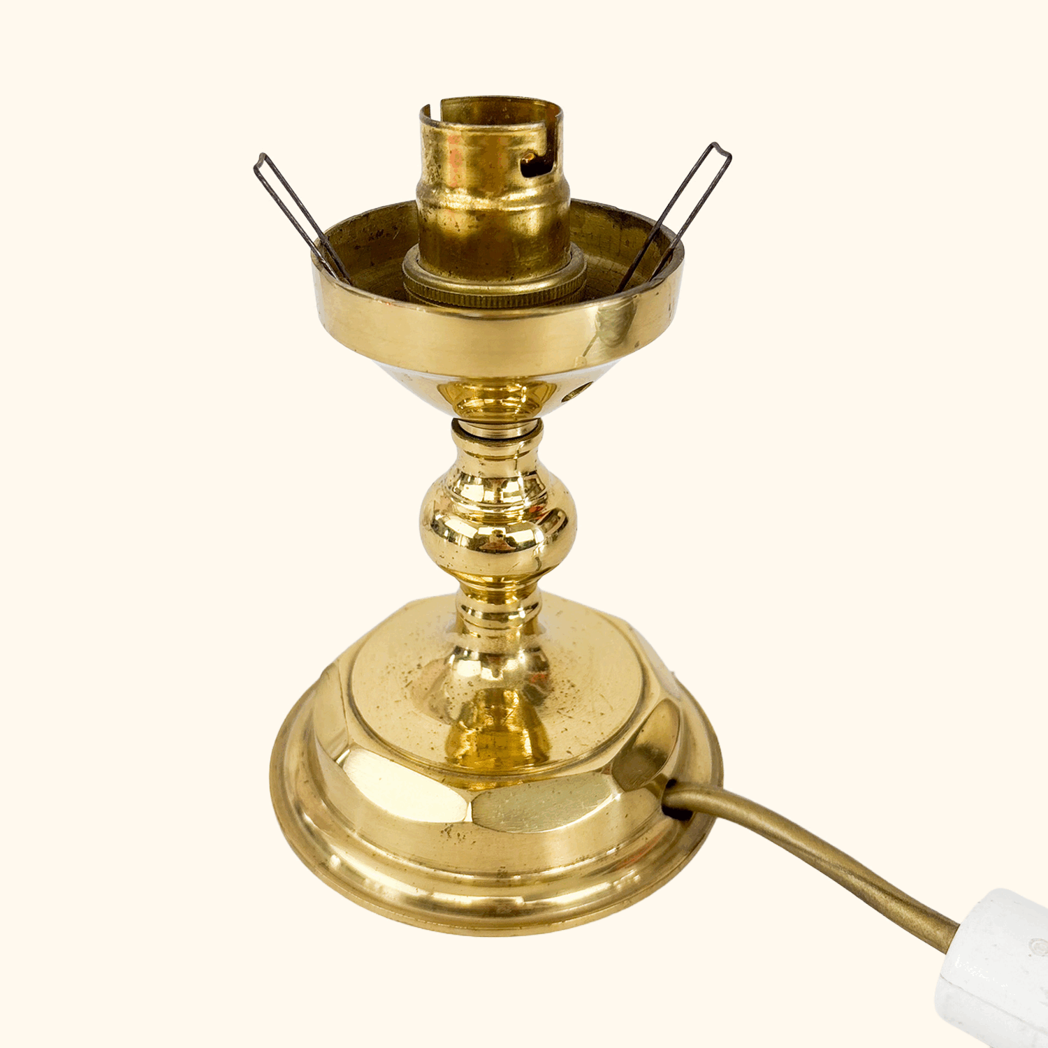 Small Brass Candlestick Style Lamp Base