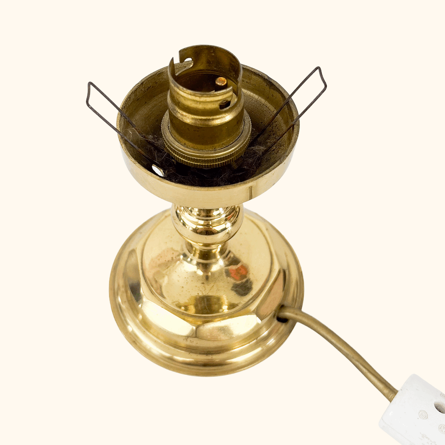 Small Brass Candlestick Style Lamp Base
