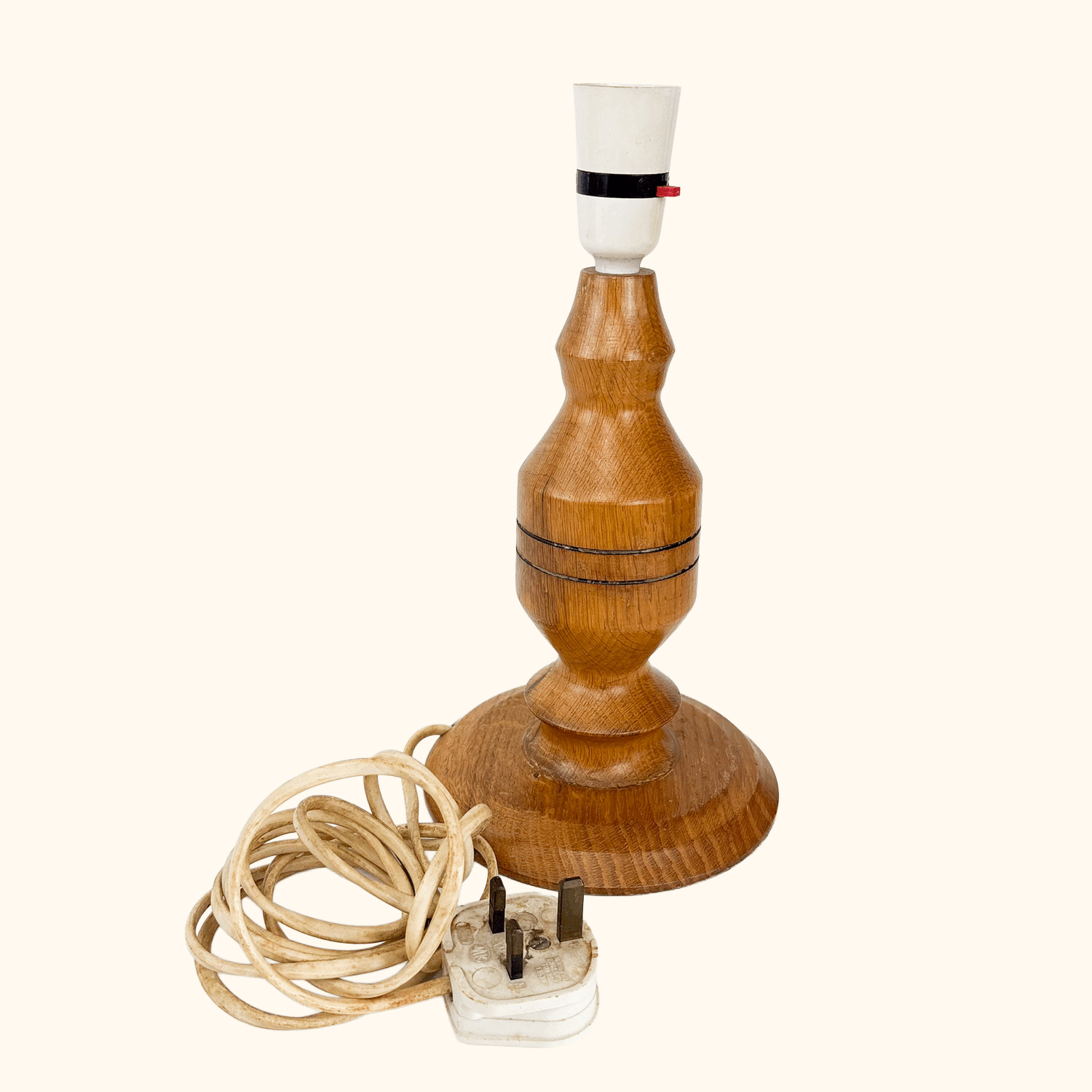 Wood Turned Table Lamp Base Vintage 1960s