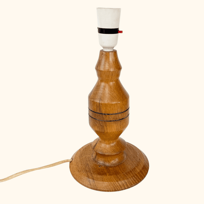 Wood Turned Table Lamp Base Vintage 1960s