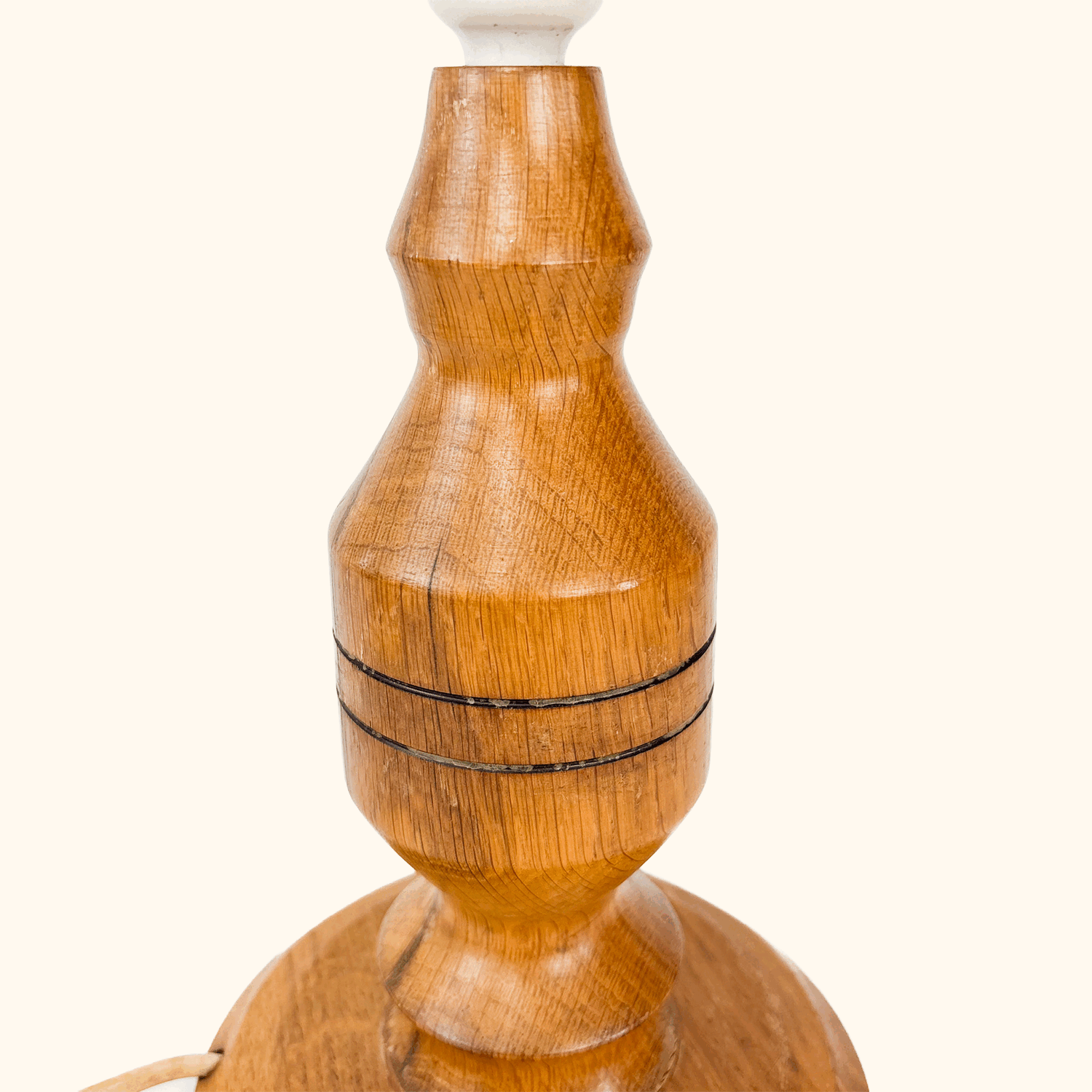 Wood Turned Table Lamp Base Vintage 1960s
