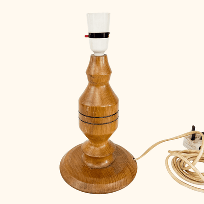Wood Turned Table Lamp Base Vintage 1960s