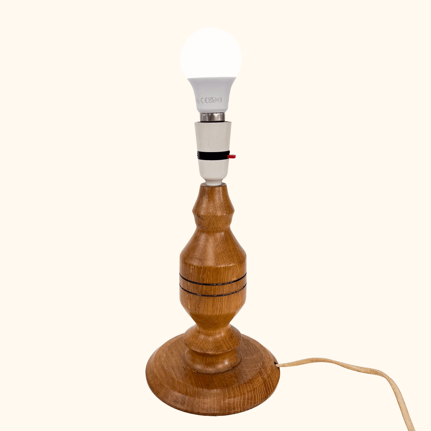 Wood Turned Table Lamp Base Vintage 1960s