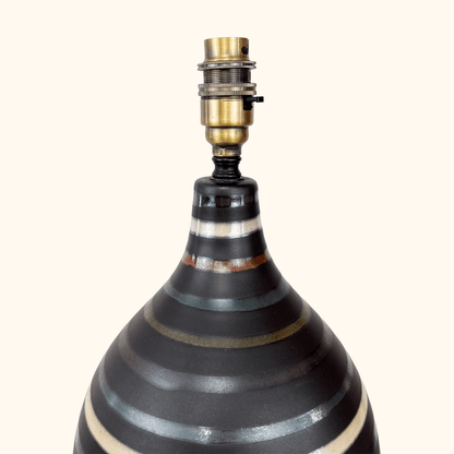Large Striped Ceramic Table Lamp Base