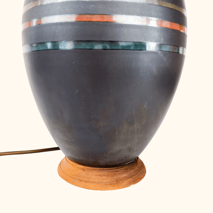 Large Striped Ceramic Table Lamp Base
