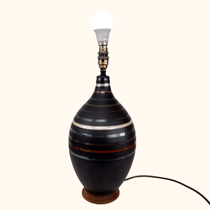 Large Striped Ceramic Table Lamp Base