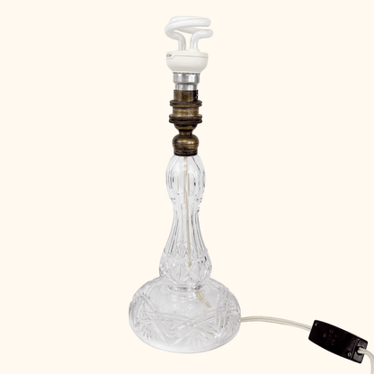 Vintage Cut Glass Candlestick Lamp Base
