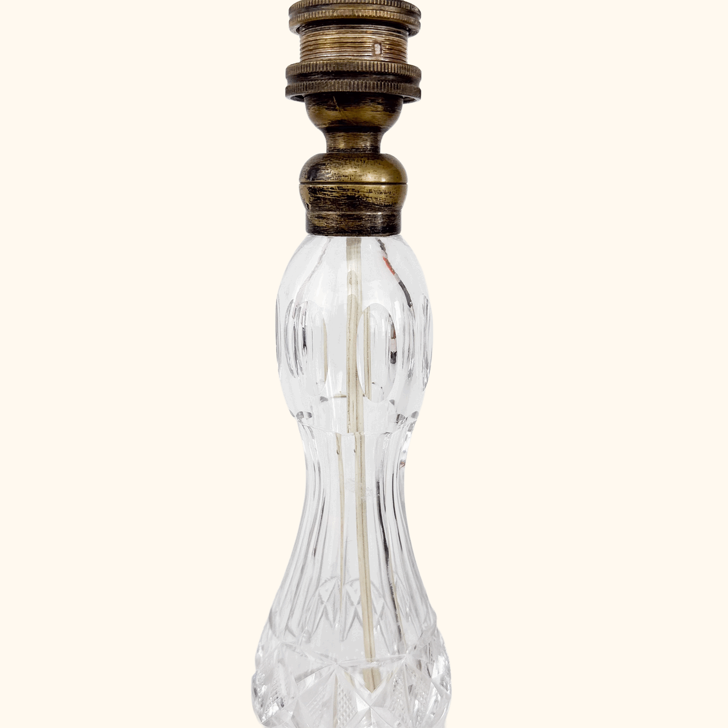 Vintage Cut Glass Candlestick Lamp Base
