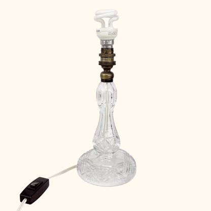 Vintage Cut Glass Candlestick Lamp Base