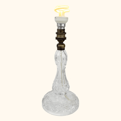 Vintage Cut Glass Candlestick Lamp Base