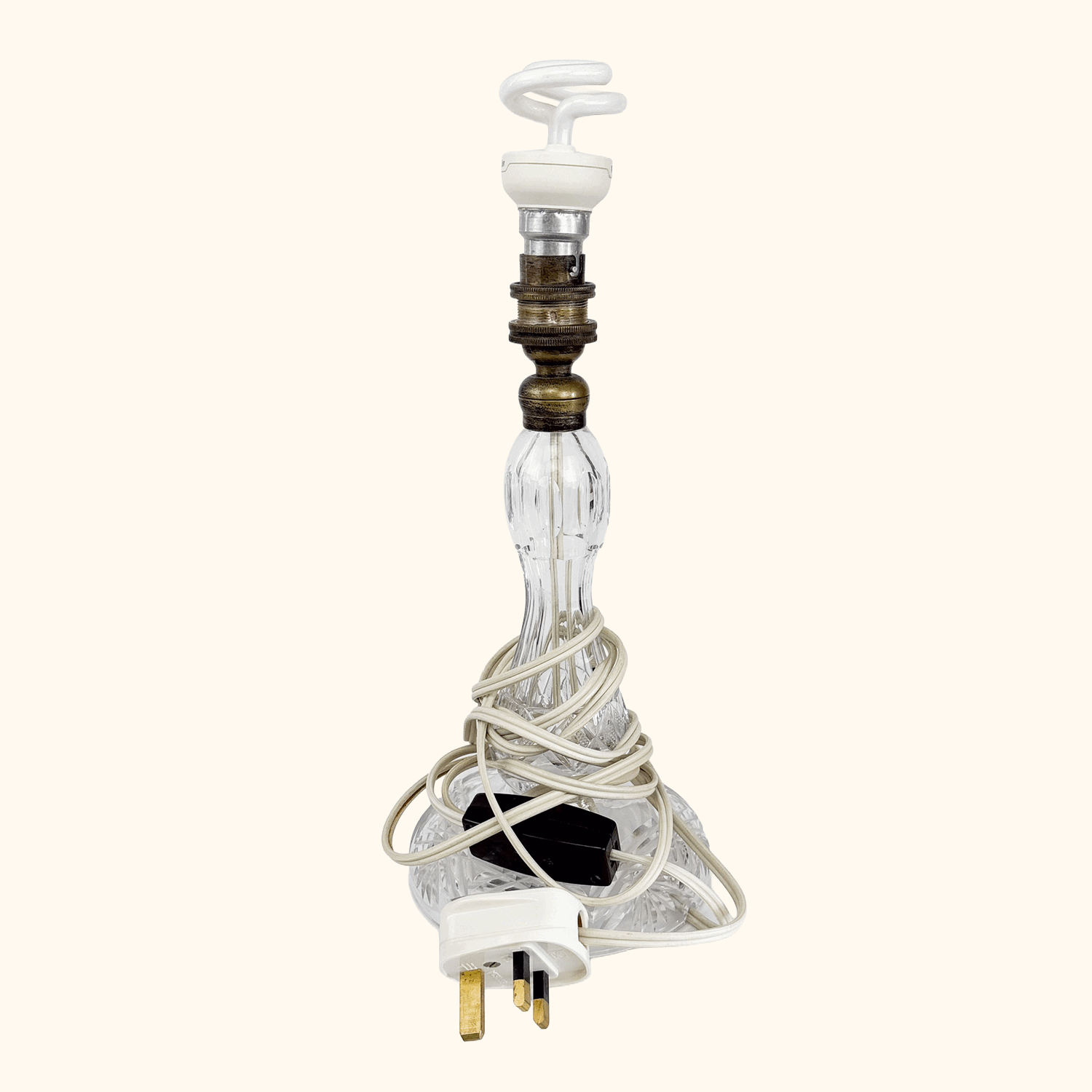 Vintage Cut Glass Candlestick Lamp Base