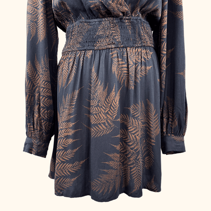 Disturbia Leaf Print Mini Dress - Size 18