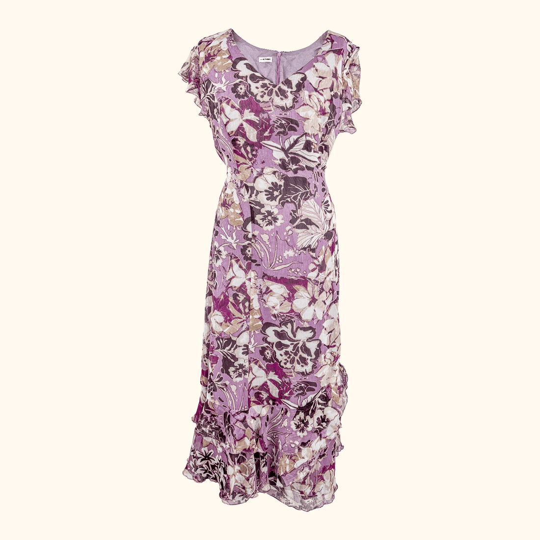Gerry Weber Purple Floral Midi - Size 16