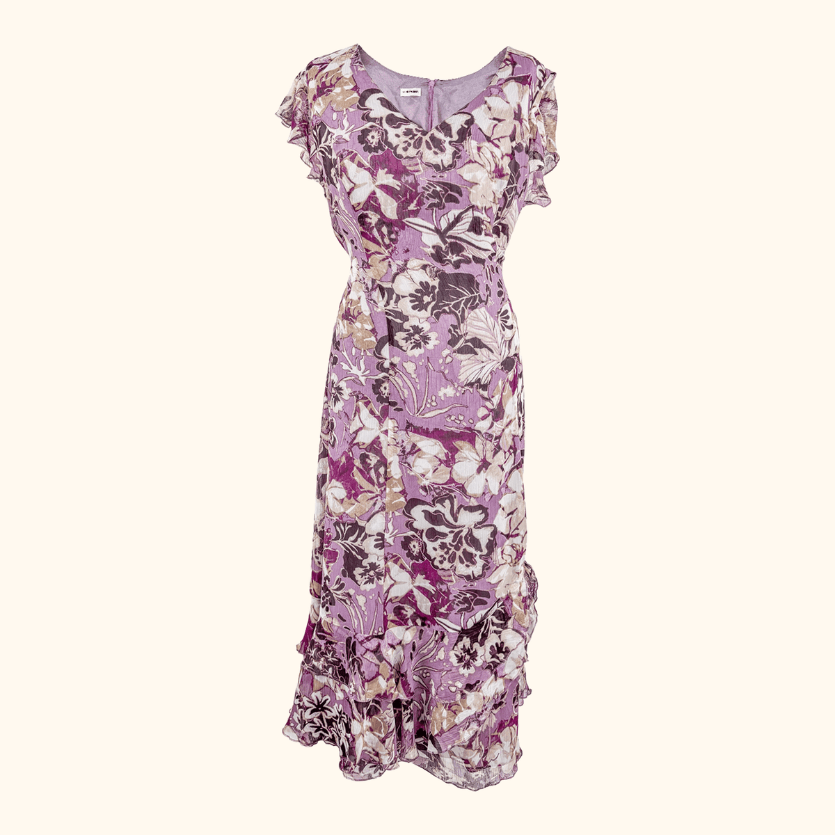 Gerry Weber Purple Floral Midi - Size 16