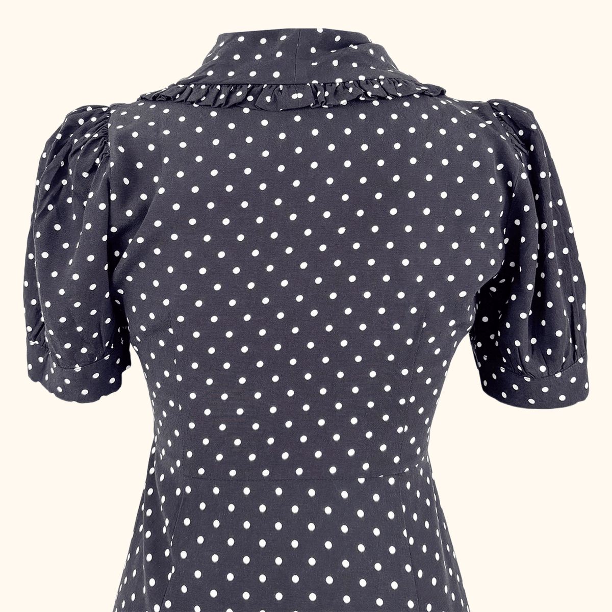 Kitri Black Polka Dot Retro Midi Dress - Size 6