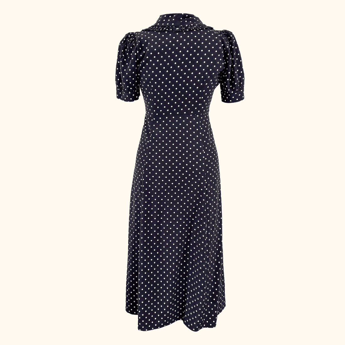 Kitri Black Polka Dot Retro Midi Dress - Size 6