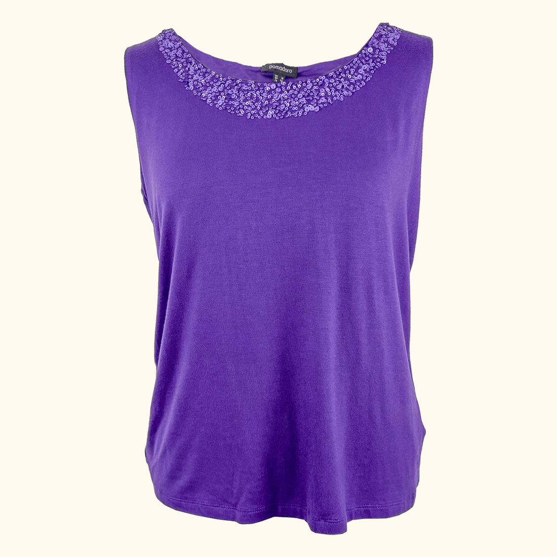 Pomodoro Purple Sequin Jersey Vest - Size 16