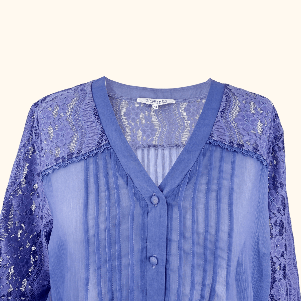 Together Purple Lace Chiffon Blouse - Size 12