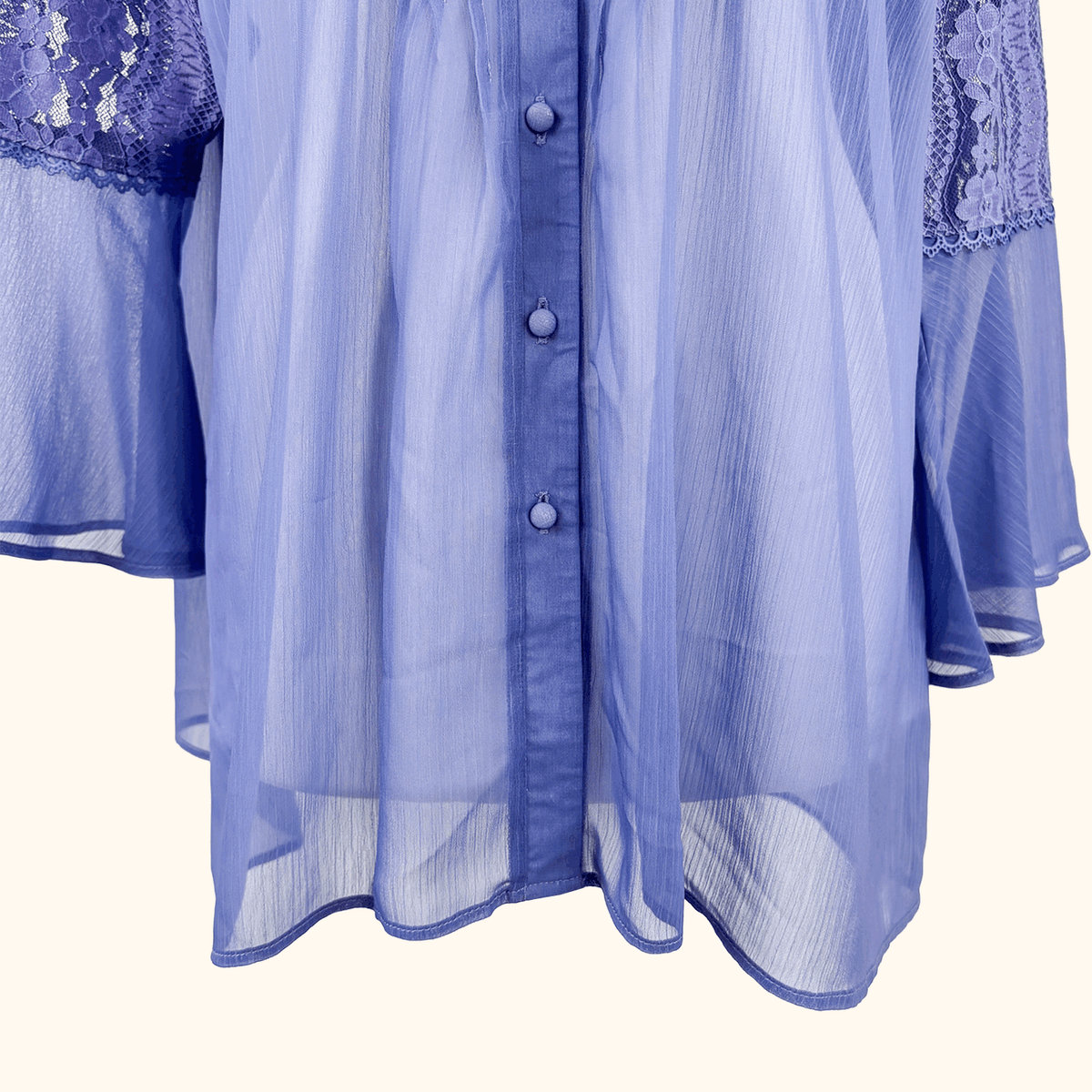Together Purple Lace Chiffon Blouse - Size 12