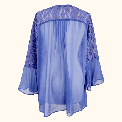 Together Purple Lace Chiffon Blouse - Size 12