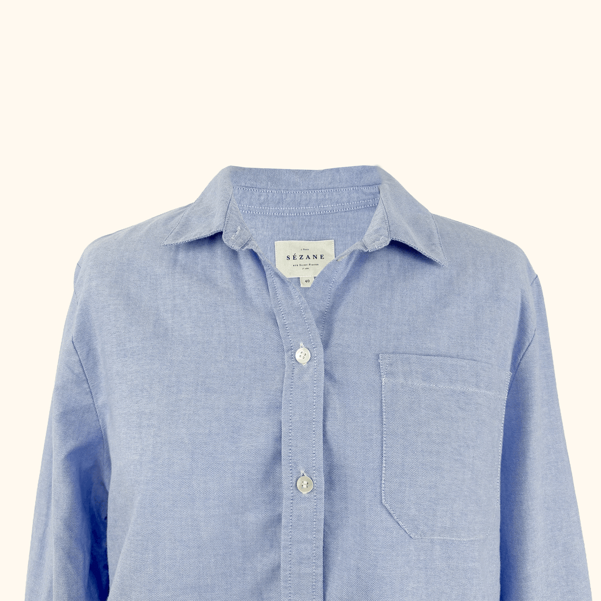 Sezane Blue Tomboy Shirt - Size 12