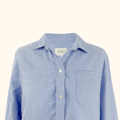 Sezane Blue Tomboy Shirt - Size 12