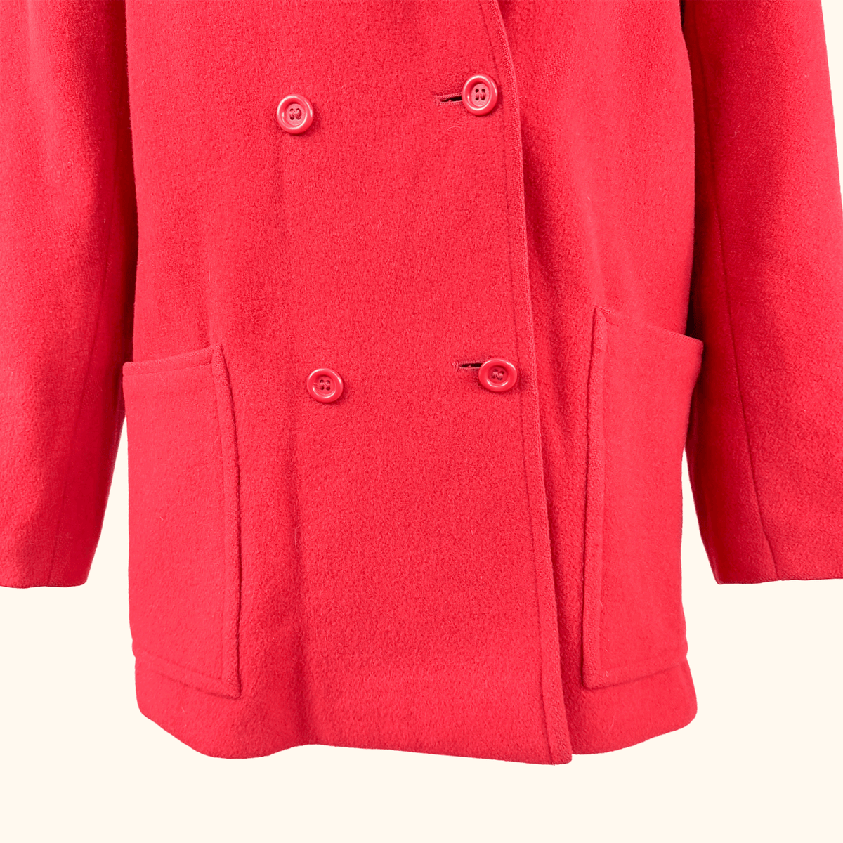 Vintage Planet Red Wool Peacoat - Size 12