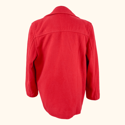 Vintage Planet Red Wool Peacoat - Size 12