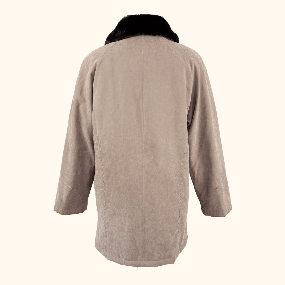 Jacques Vert Faux Suede Mid-Length Coat - Size Small