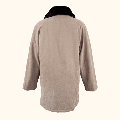 Jacques Vert Faux Suede Mid-Length Coat - Size Small