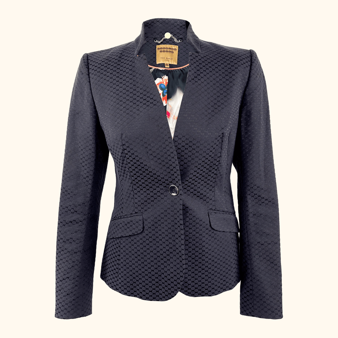 Ted Baker Navy Fitted Blazer - Size 6